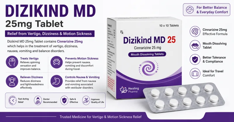 Dizikind MD 25mg Tablet: Uses, Benefits, Dosage, Side Effects & Complete Guide